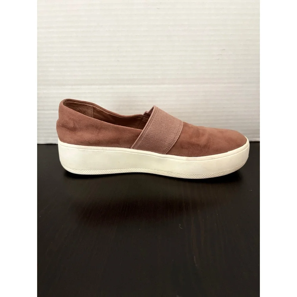 Steve Madden‎ Womens Heidi Platform Sneakers 6.5 Blush Pink Faux Suede Slip On